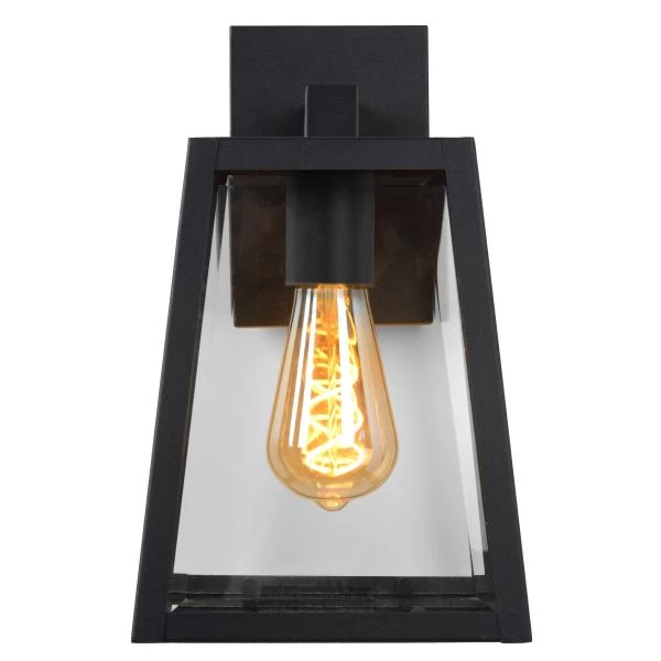 Lucide MATSLOT - Wandlamp Binnen/Buiten - 1xE27 - IP23 - Zwart - detail 1